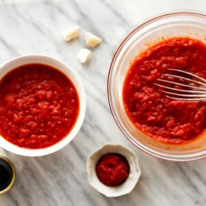 Pizza sauce with tomato paste and homemade pizza sauce without tomato paste