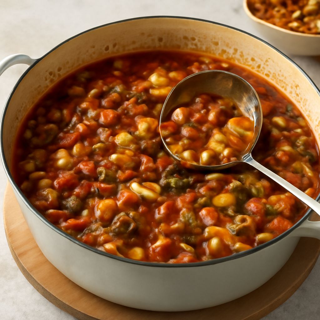 A bowl of delicious Portuguese bean soup with influences from the senate bean soup recipe and southwestern black bean soup.