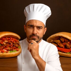 Sauce pizza with kebab and doner sauce flavors