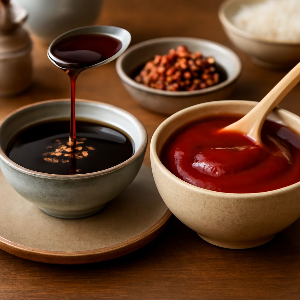 Smash sauce and rocoto sauce with soy sauce fish