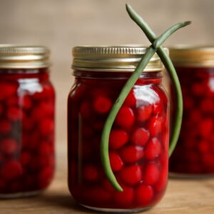 Canning cranberry sauce, pear sauce, and tomatoe sauce