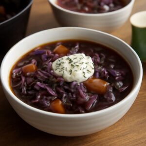 Delicious polish cabbage soup with kielbasa and cabbage kielbasa soup
