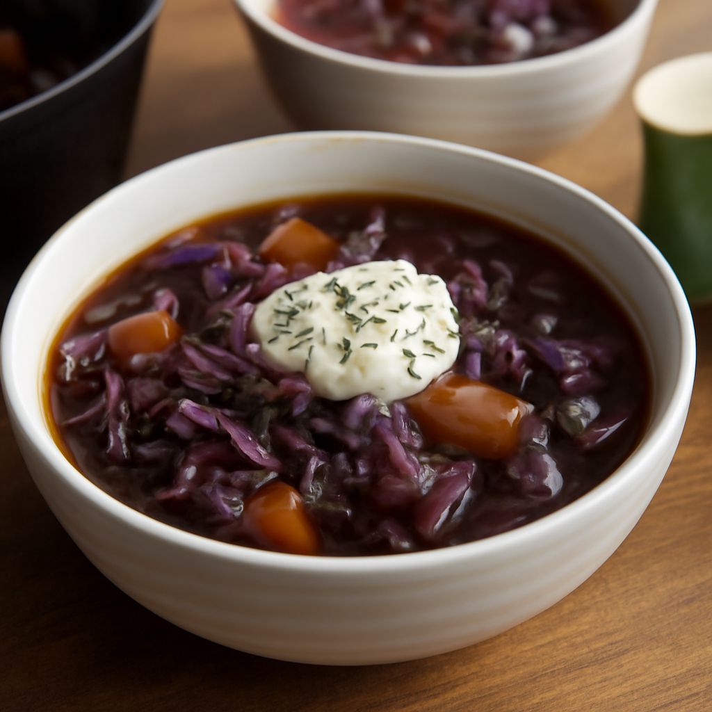 Delicious polish cabbage soup with kielbasa and cabbage kielbasa soup