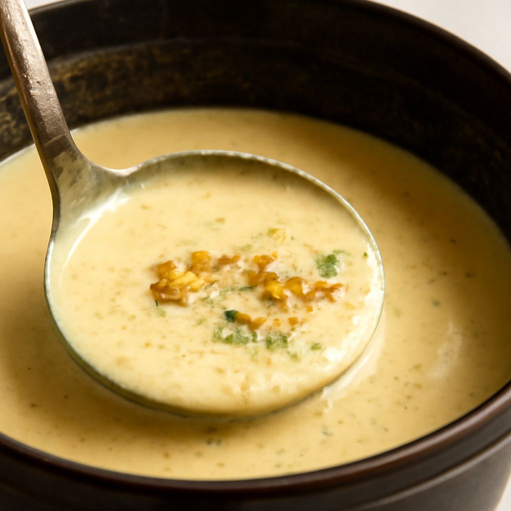 Creamy onion soup and garlic onion soup