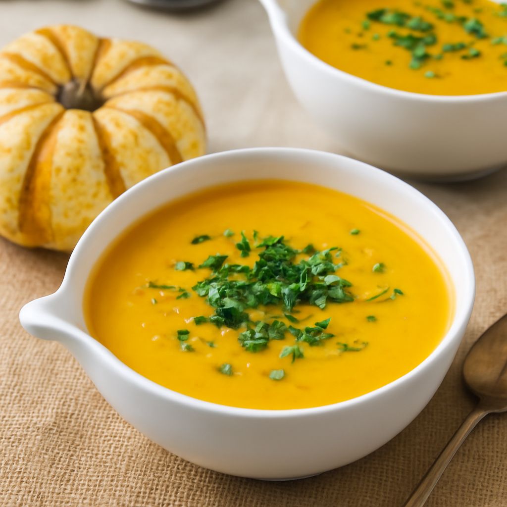 Delicious winter squash soup and sweet butternut squash soup