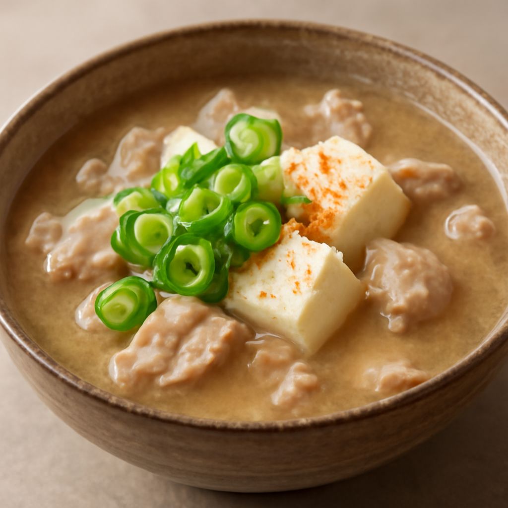 Pork miso soup and miso vegetable soup variety