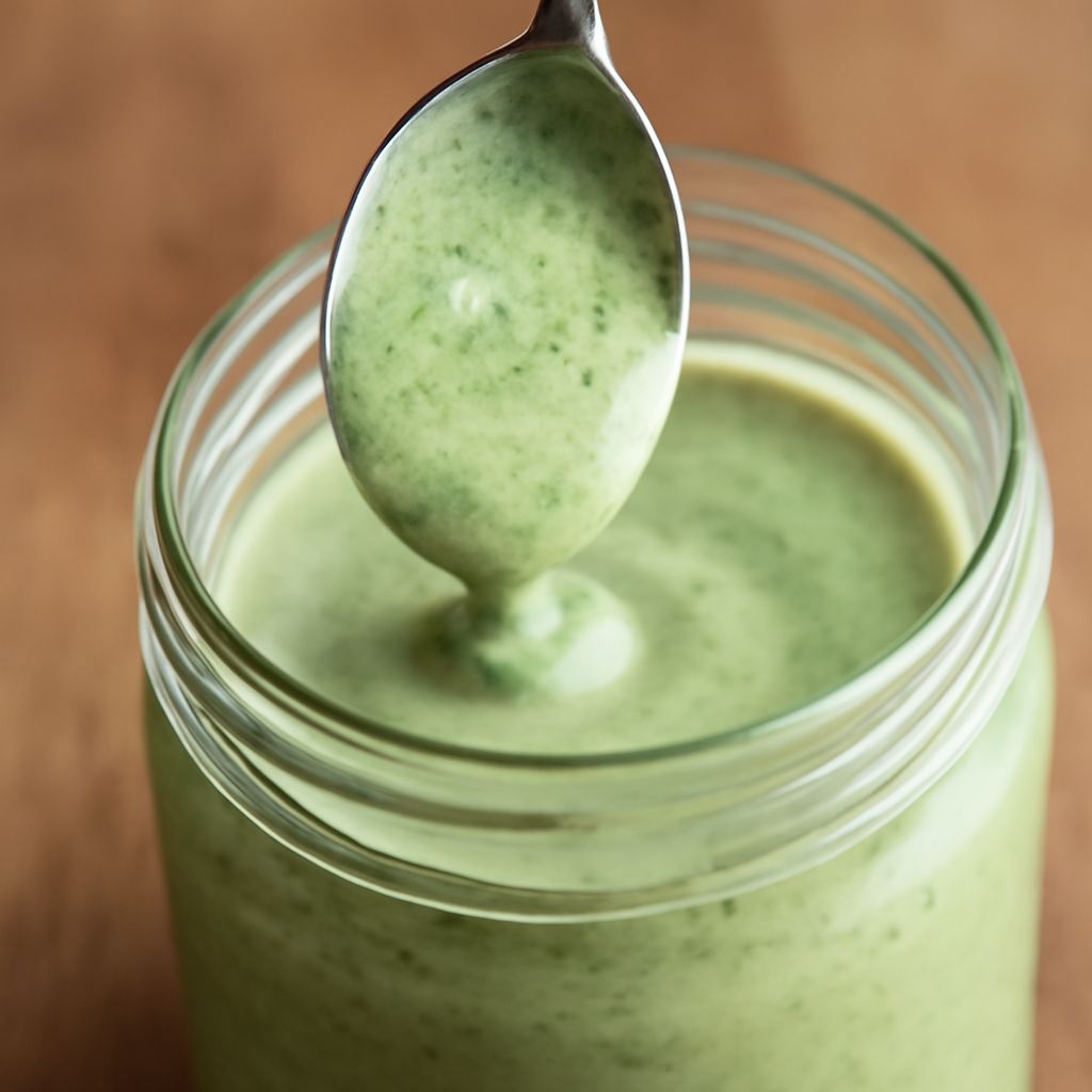 Delicious avocado ranch sauce and salmon with avocado sauce