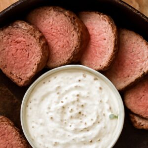Creamy horseradish sauce for beef tenderloin and roast beef