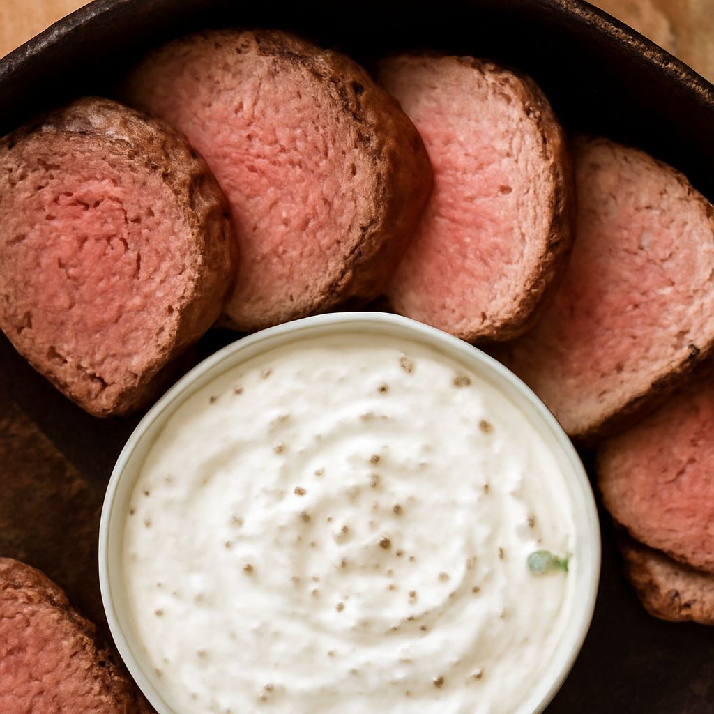 Creamy horseradish sauce for beef tenderloin and roast beef