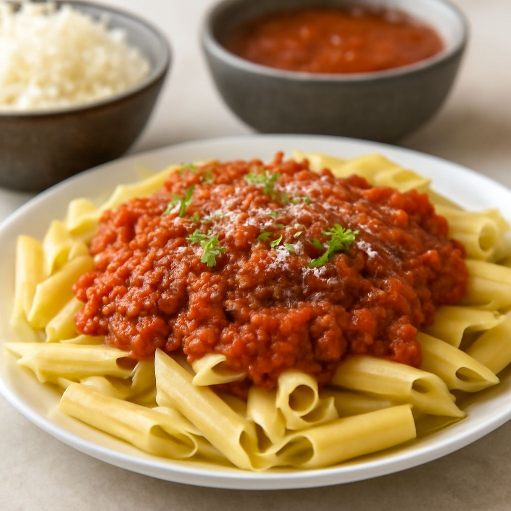 Pasta with marinara sauce and creamy marinara options