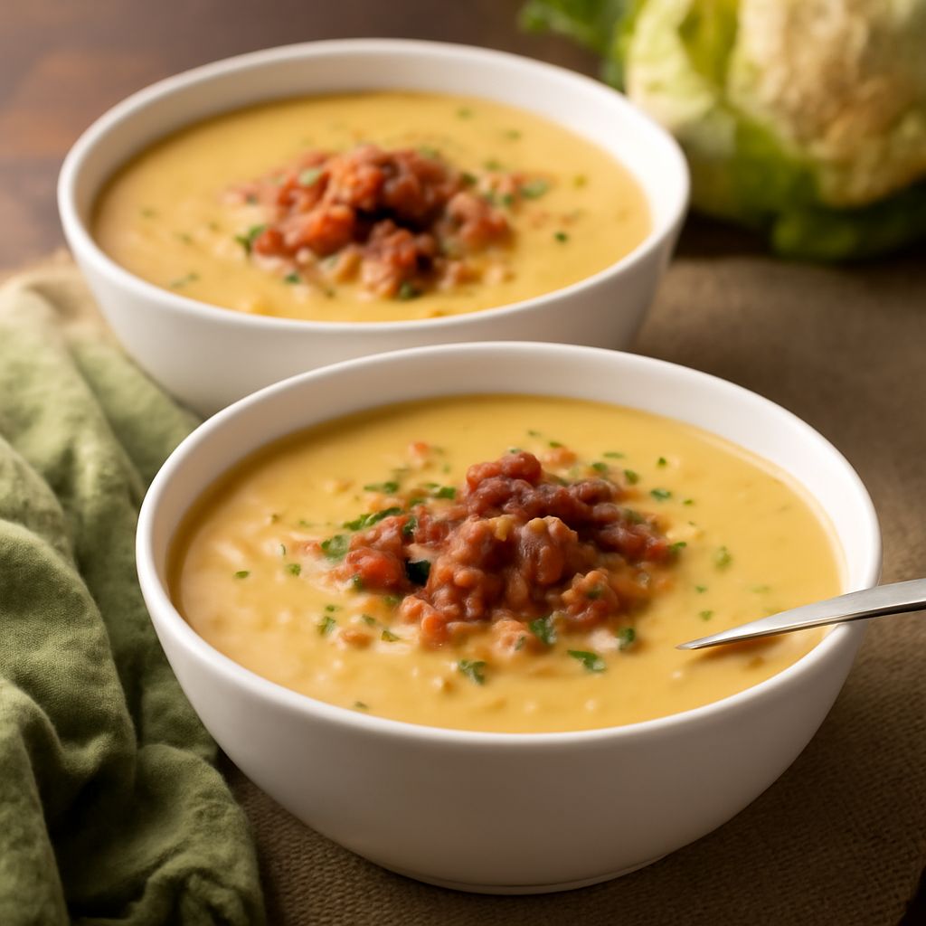 Delicious cauliflower lentil soup and crockpot cauliflower soup