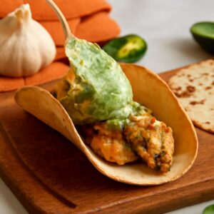 Creamy cilantro lime sauce and tequila lime sauce