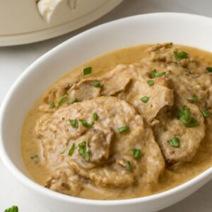 Crock pot pork chops with mushroom soup and crock pot seasoning