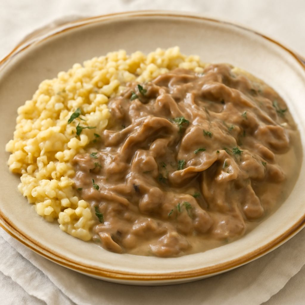 A bowl of delicious rabbit stew with hearty seasoning and German influences
