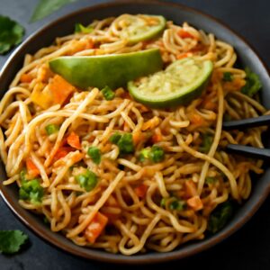 Thai cucumber sauce and pad thai without fish sauce