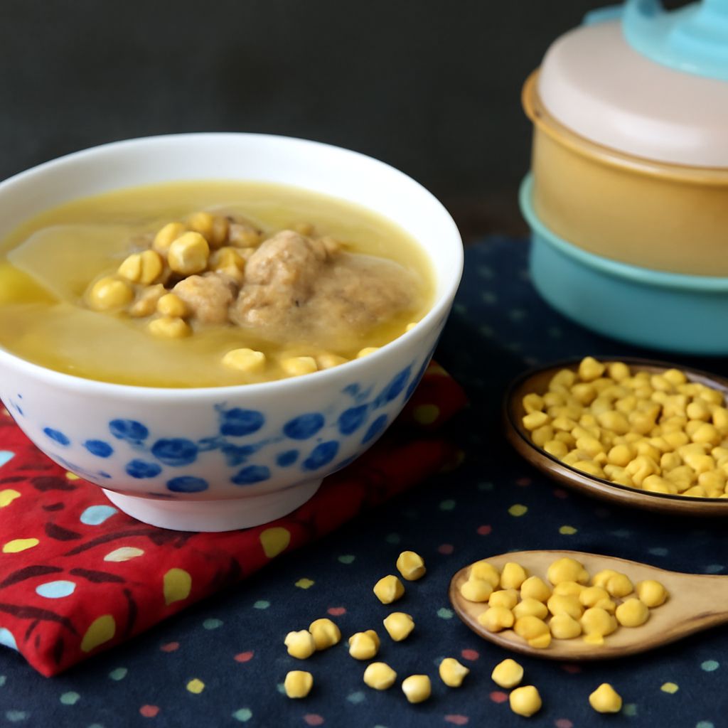 vintage soup tureen and bean curd soup