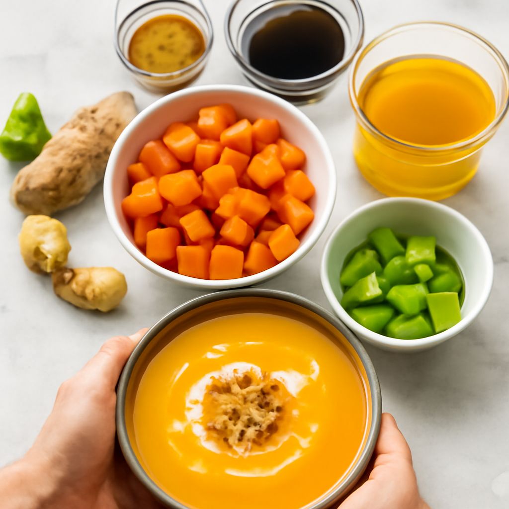 Carrot curry soup and carrot ginger curry soup