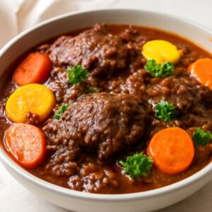 Oxtail seasoning and noodle soup with Vietnamese and Cuban flavors