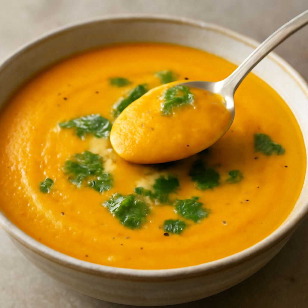 sweet potato stew and sweet pea soup