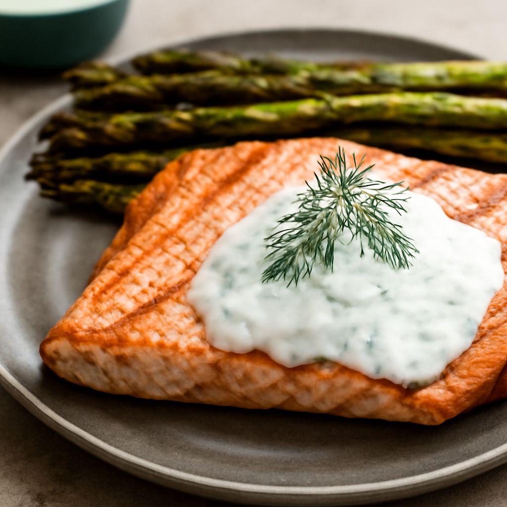 Yogurt dill sauce for salmon, dipping sauce for salmon