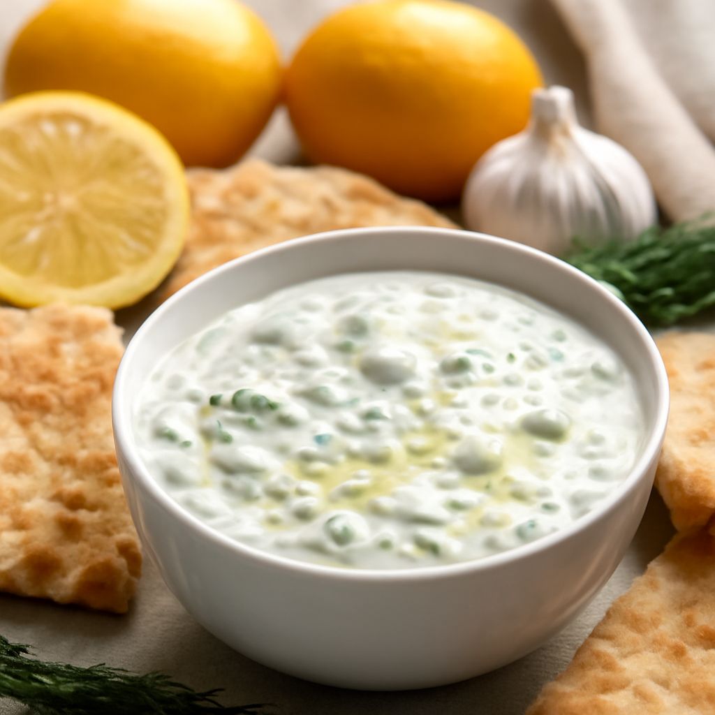 Cajun cream sauce and tzatziki sauce with sour cream