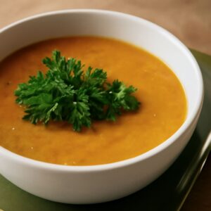 Chayote soup and roasted butternut squash soup
