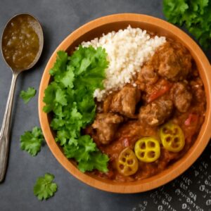 Mexican beef stew served alongside African and Indian variations