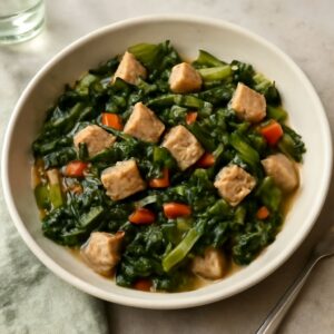 Pepper sauce with beet greens and turnip greens
