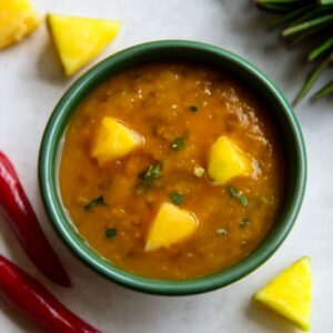 Spaetzle sauce with pineapple habanero and sweet onion flavors