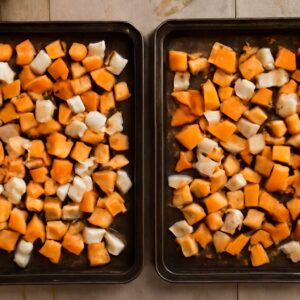 Stir fry seasoning and sweet potato fry sauce in a Thai stir fry sauce
