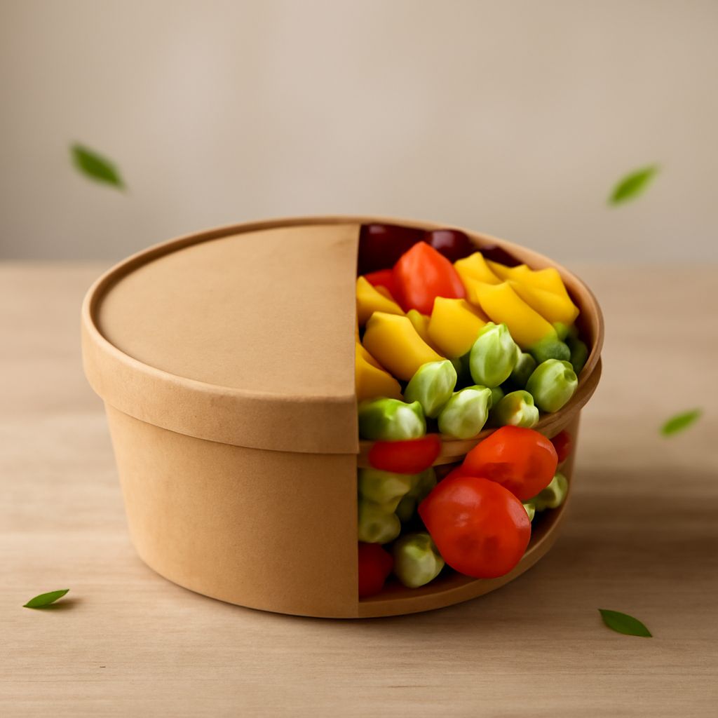 fruit soup and peruvian soup in disposable soup cups