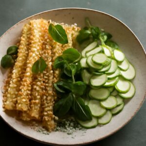 Lemon alfredo sauce with basil and spicy flavors