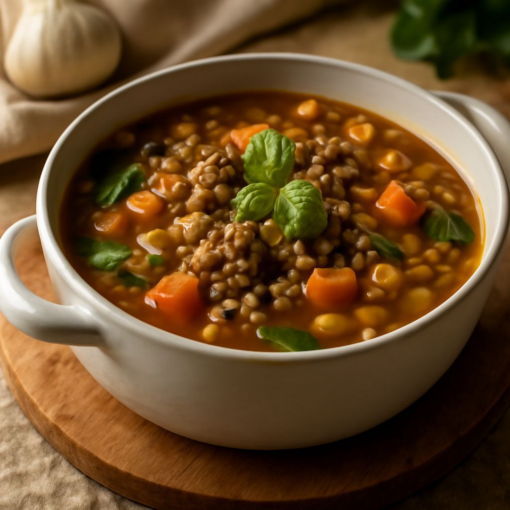 A delicious bowl of mushroom beef barley soup with tomato and cabbage barley soup variations