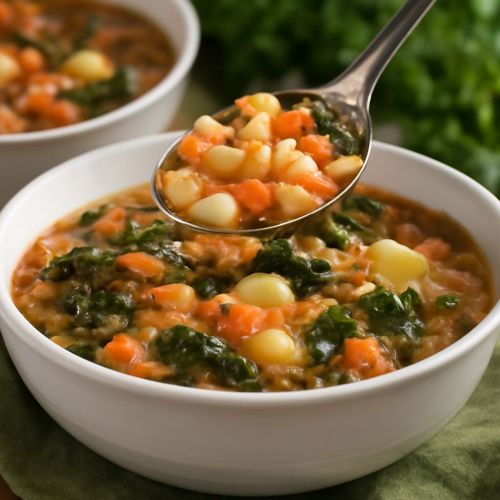 Snapper soup and Tuscan farro soup with seasoning