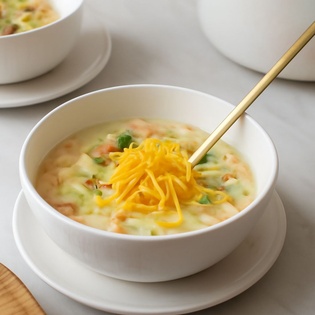 Toss and sauce with tomato basil and ham leek soup