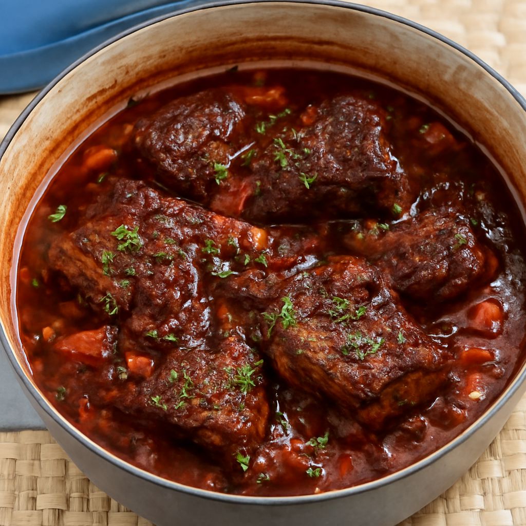 Braised short ribs and beef short ribs